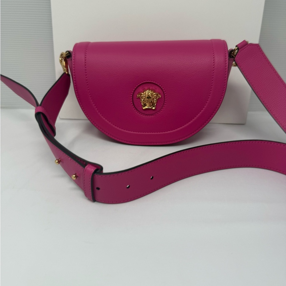 Versace Pink Crossbody Bag with Gold Hardware
